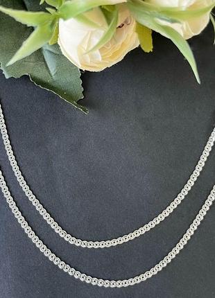 Серебряная цепочка, плетение нонна, размер 50 см