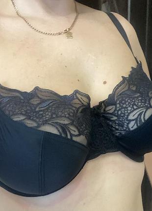 Шикарный, базовый, ажурный, бюстгальтер, черного цвета, от бренда: panache superbra😉
