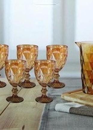 Набор "зеркальный изумруд 2" янтарный на 6 персон