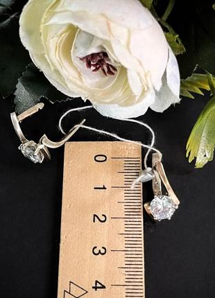 Серьги серебро 925 проба с золотой пластиной2 фото