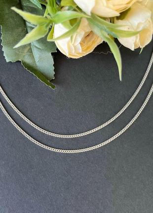 Срібний ланцюжок, панцирне плетіння розмір 55 см