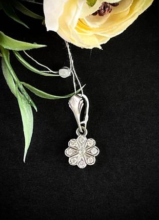 Підвіска кругла срібло з каменем, 925 проби