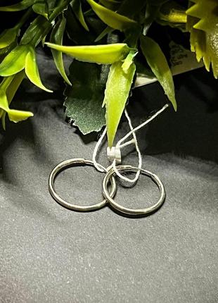Серебряные серьги кольца, 925 проба, 1,5 см