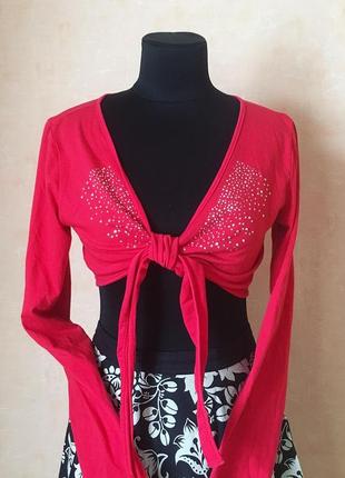 Короткая накидка-болеро, рисунок из металлических страз