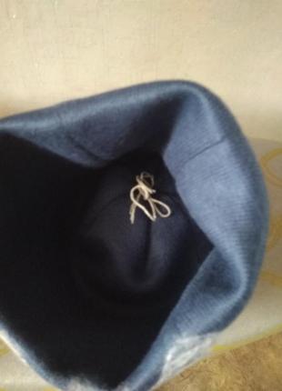 Трикотажная двойная шапка бини.4 фото