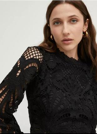 Маленькое малое ажурное ажурное гипюровое гипюровое черное черное платье платье платье платье платье orsay 36 размер размер