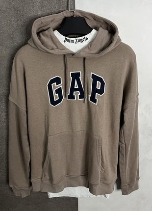 Трендовая качественная худи в стиле gap с вышитым логотипом плотная