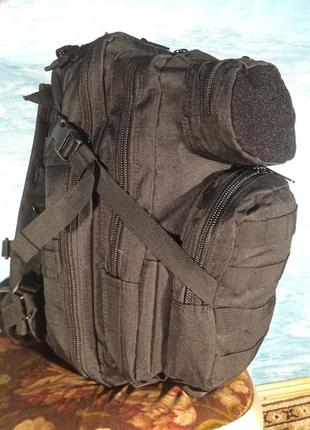 Рюкзак тактический  военный 25 литров прочная ткань и фурнитура цвет черный3 фото