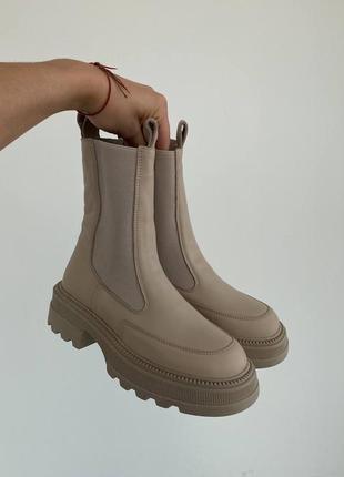 Стильні шкіряні челсі🤤😎 беж та чорні