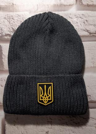 Зимова шапка на хлопчика патриотична