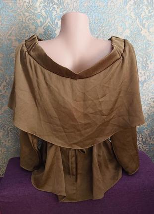 Красивая шелковая блуза м воланом р.44/46 блузка блузочка кофточка кофта3 фото