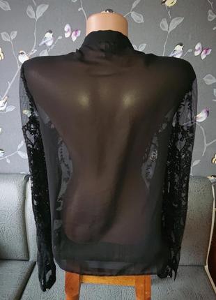 Красивая нарядная женская блуза кружево р.42/444 фото