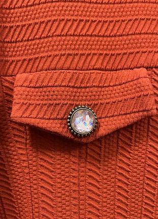 Оранжевый жакет, пиджак, винтаж, пуговицы с камнями3 фото