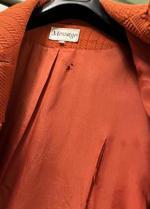 Оранжевый жакет, пиджак, винтаж, пуговицы с камнями4 фото