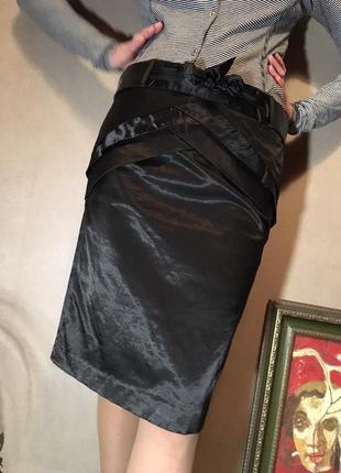 Незаурядная, нарядная  узкая черная юбка3 фото