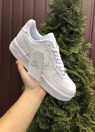 Кроссовки nike air force 1 мужские кожаные/ кросівки шкіряні для міста/ чоловічі спортивні кросівки для бігу і активно відпочинку