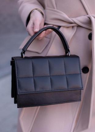Стильна кросбоді з широким ремінцем, сумка через плече, стьогана маленька жіноча сумочка4 фото