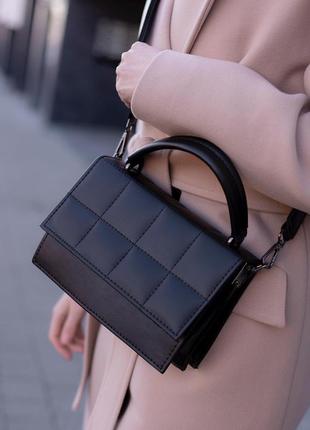 Стильна кросбоді з широким ремінцем, сумка через плече, стьогана маленька жіноча сумочка3 фото