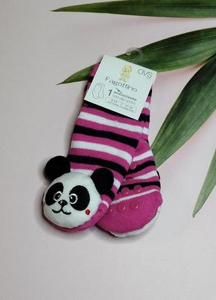 Яскраві махрові шкарпетки з ведмедиками ovs для дівчинки 6/12 міс1 фото