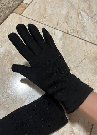 Перчатки теплые зима с натуральным мехом2 фото