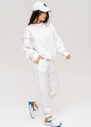 Молодежный флисовый теплый костюм с внешними швами зима 3 цвета2 фото