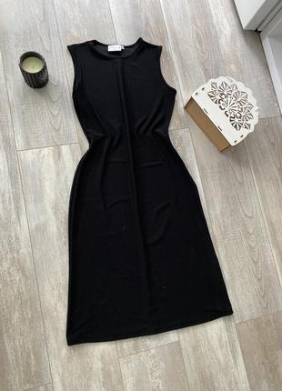 Чорне плаття міді по фігурі сукня3 фото