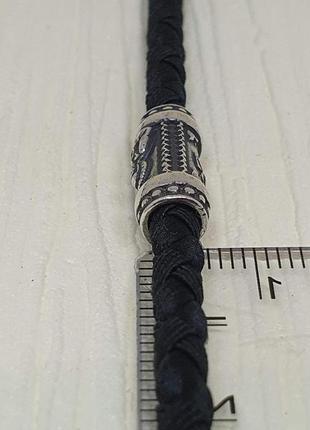 Ювелирный шнурок из текстиля с серебряными вставками. артикул 846/4ск 604 фото