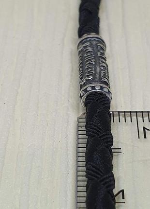 Ювелирный шнурок из текстиля с серебряными вставками. артикул 846/4к 604 фото