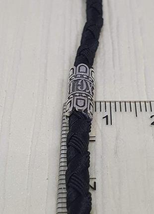 Ювелирный шнурок из текстиля с серебряными вставками. артикул 846/4 603 фото