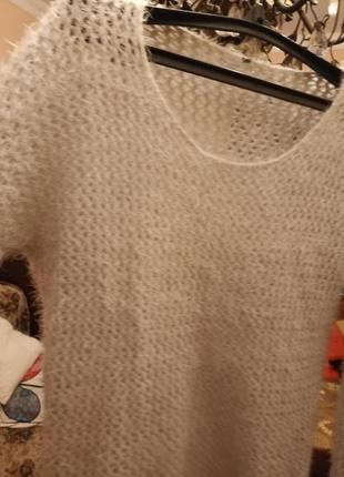 Свитер "травка", размер м-l, бирка срезанная, цвет серо - голубой.