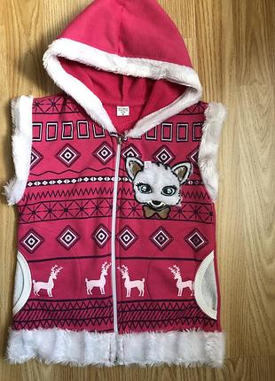 Симпатичный жилет на девочку с капюшоном💖