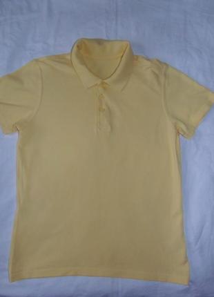 Желтая футболка поло на 13-14 лет1 фото