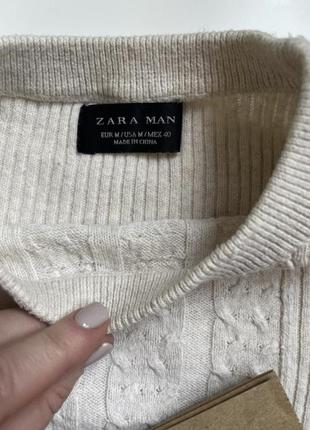 Zara свитер,кремовый3 фото