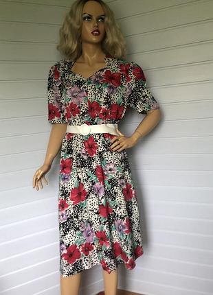 Вискозное винтажное платье