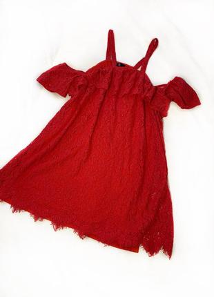 Платье красное кружево, кружево