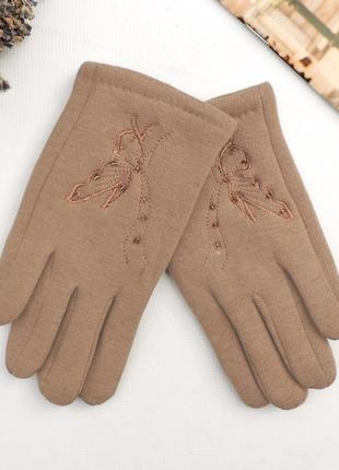 Дитячі рукавички "butterfly" кавові