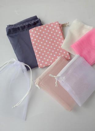 Набір еко торбинок "рожевий", еко мішечки для продуктів/зберігання/эко мешочки, эко торба, шоппер3 фото
