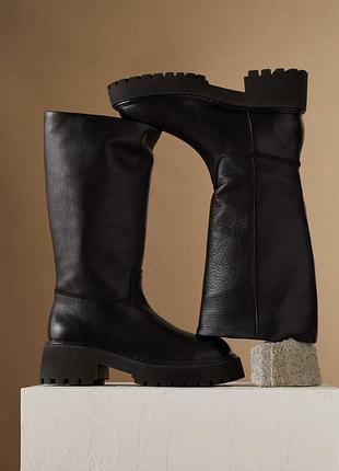 Сапоги mango натур. кожа