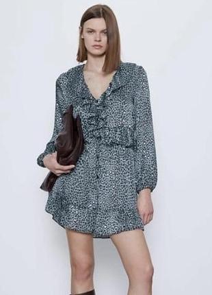 Плаття zara перламутр з оборками,розмір хс-с💕 zara
