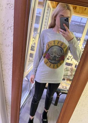 Сірий подовжений світшот guns n’ roses
