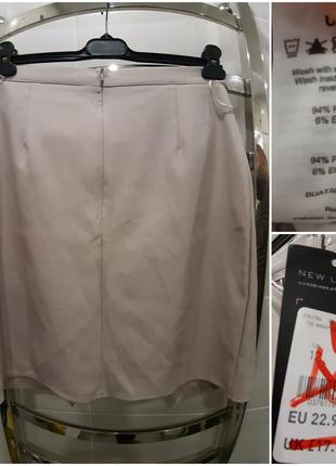 Новая базовая юбка на запах пудровая нюд 12 размер3 фото