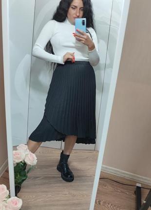 Новая плиссированная юбка миди h&m