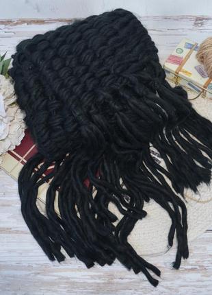 Новый женский фирменный шарф черный кэжуал акрил cropp3 фото