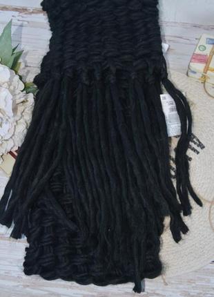 Новый женский фирменный шарф черный кэжуал акрил cropp7 фото