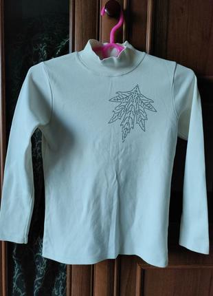 Гольф білий водолазка кофта 152 р на дівчинку 9/10/11/12 років із стразами