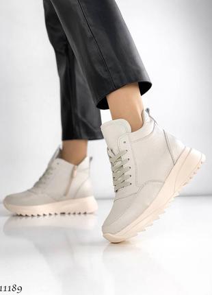 Зимние скикерсы кроссовки натуральная кожа