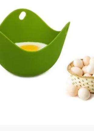 Формочка для яєць пашот салатова - розмір 9*6,5 см, силікон