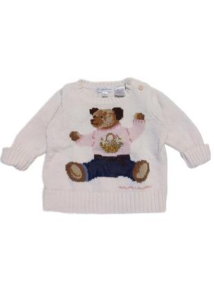 Колекционный вязаный свитер ralph lauren baby teddy bear knit sweater редкий люксовый свитерок для самых маленьких на фотосессию эксклюзив