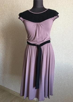 Трикотажне плаття з мереживом lila