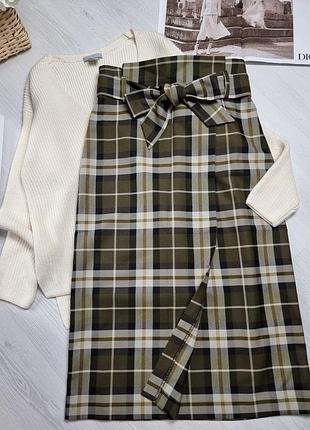 Юбка миди на запах в клетку h&m